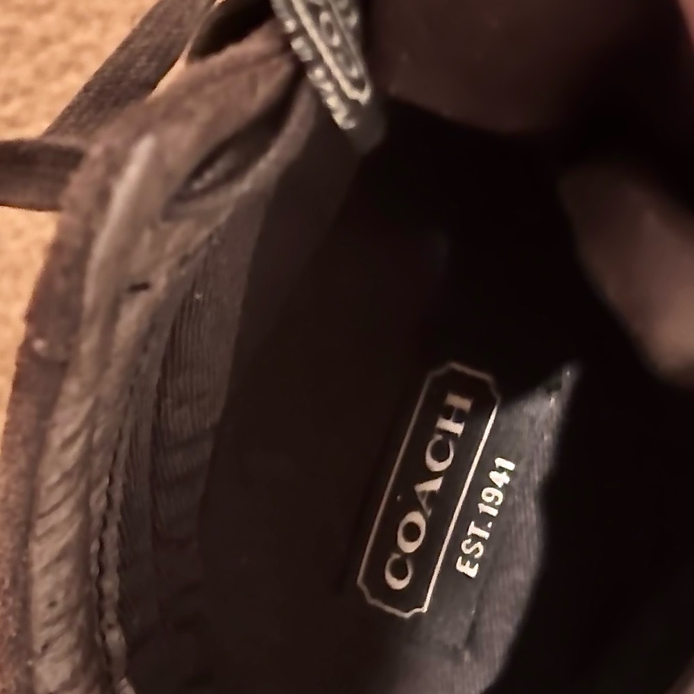 COACH sneaker boot SIZE 8 tan/brown wedge - Picture 5 of 5